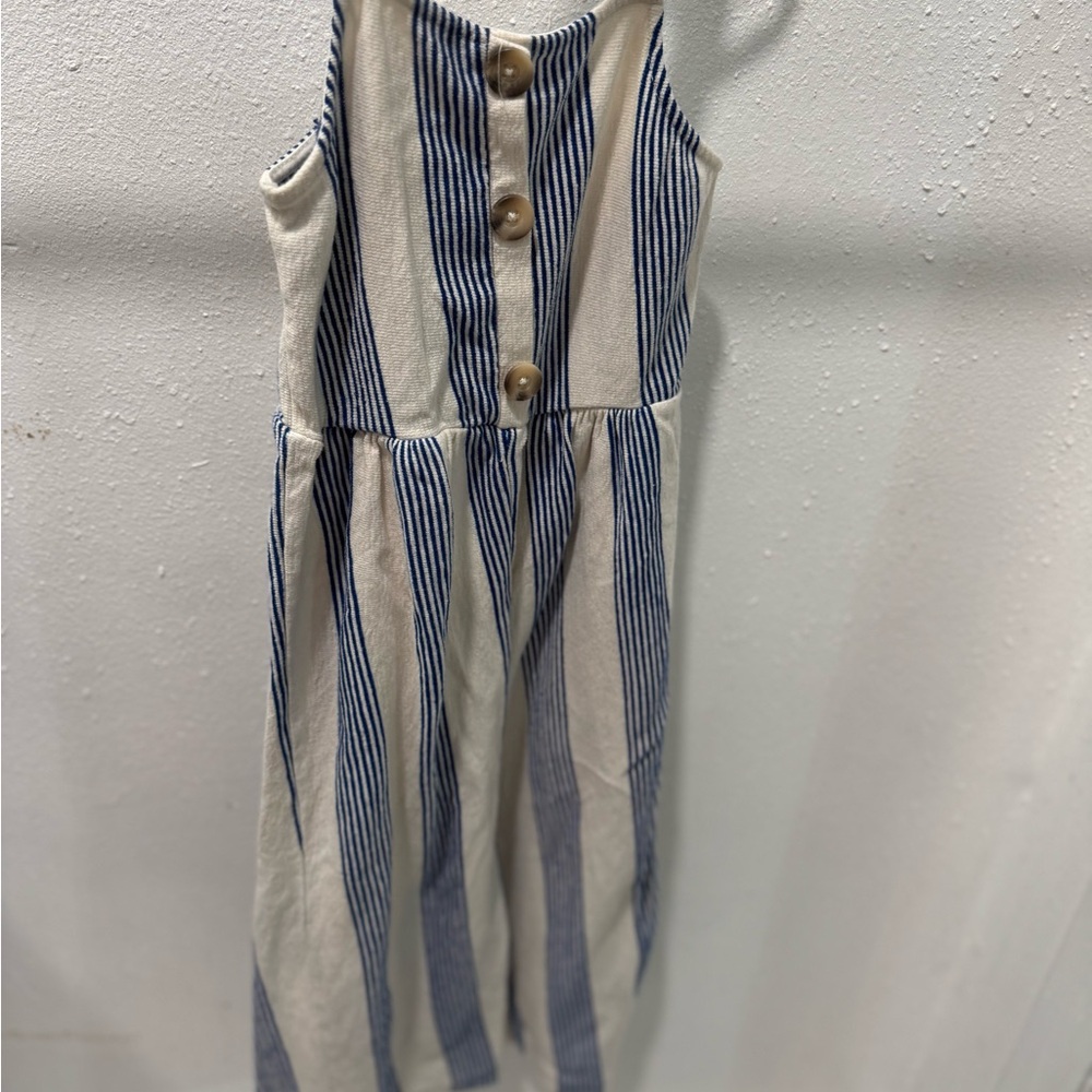 Zara Blue and Cream Striped Kids One-Piece